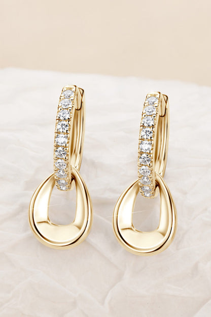 925 Sterling Silver Moissanite Double Hoop Earrings