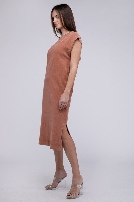 Pink Casual Comfy Sleeveless Midi Dress