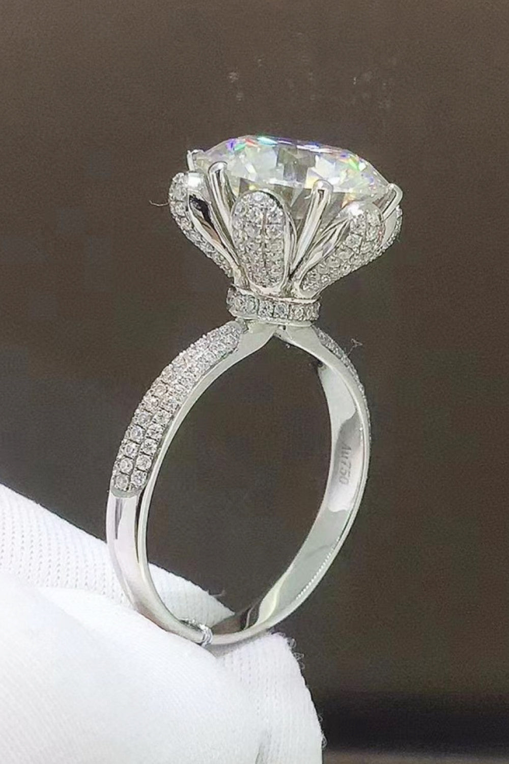 5 Carat  Moissanite Side Stone Ring