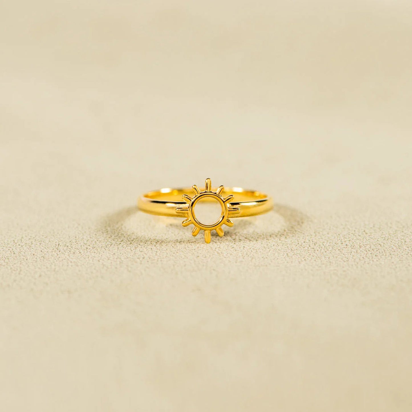 Sun Shape 18K Gold-Plated Ring