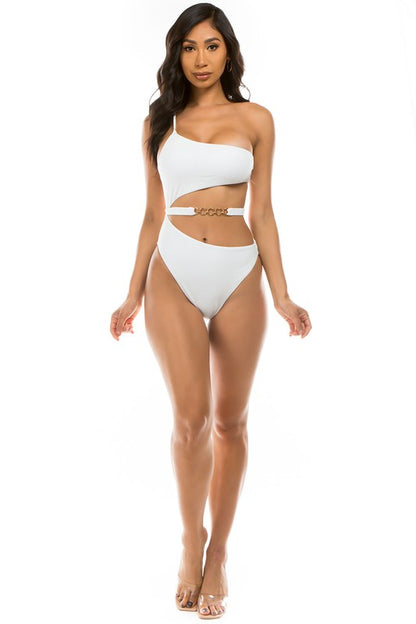 Peach Chic Belt One-Piece