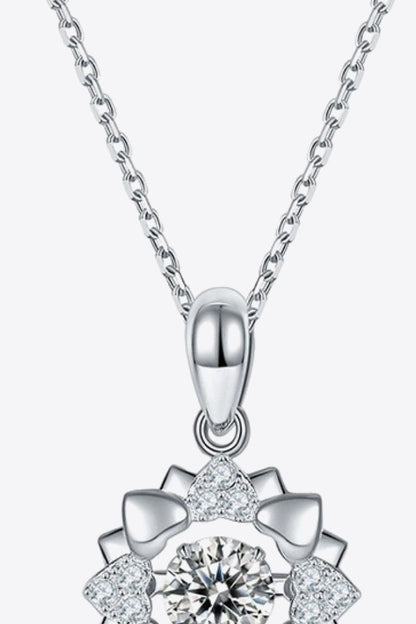 Moissanite Flower Shape Pendant Necklace