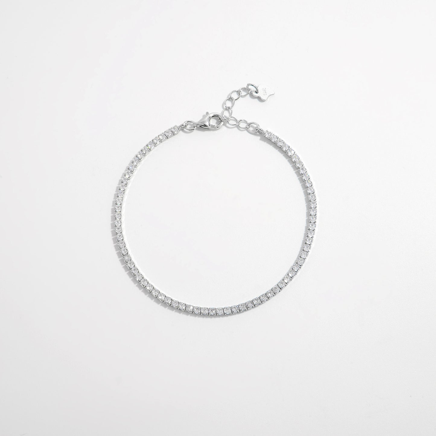 925 Sterling Silver Inlaid Zircon Bracelet