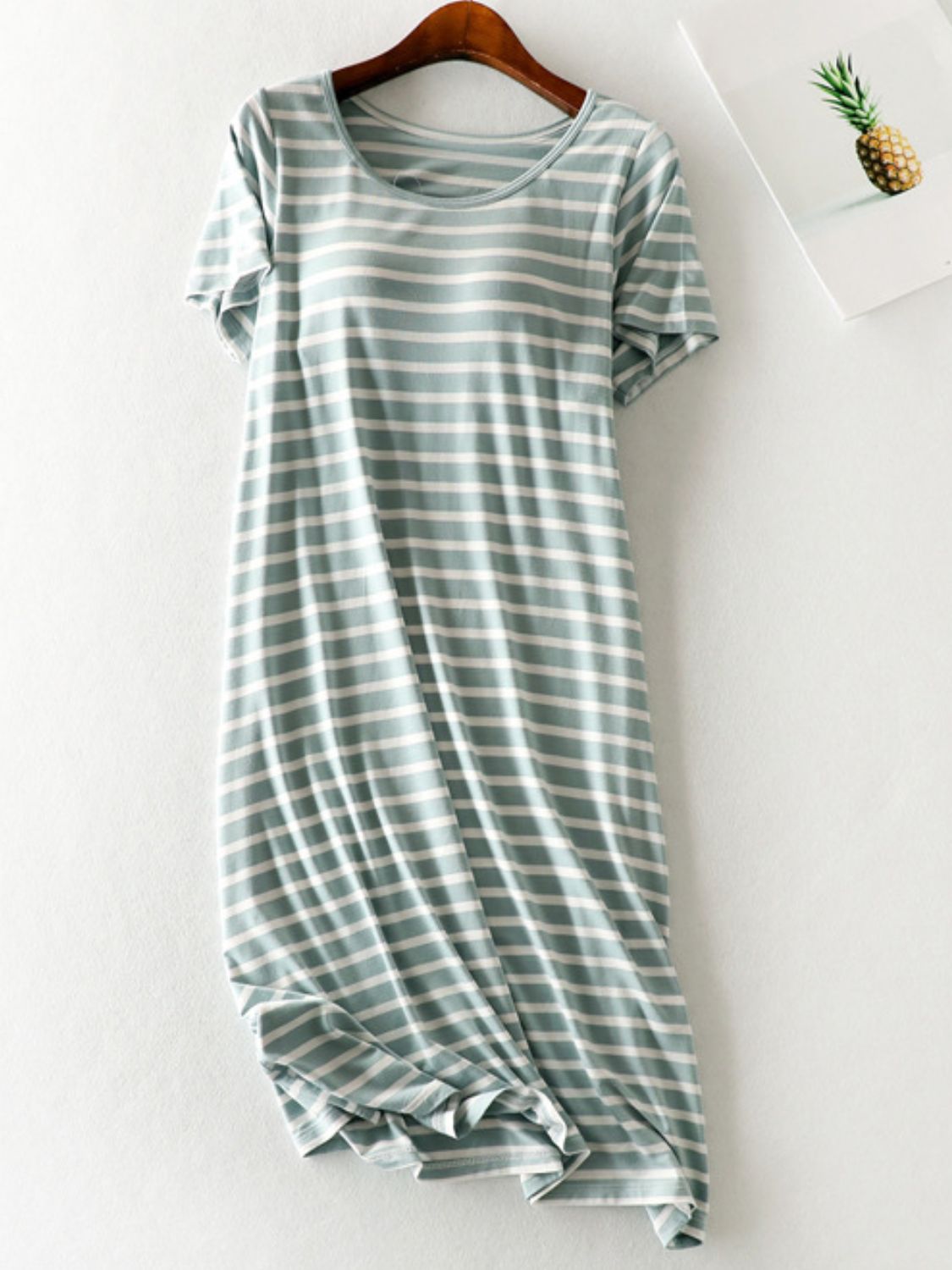 Striped Round Neck Short Sleeve Dress