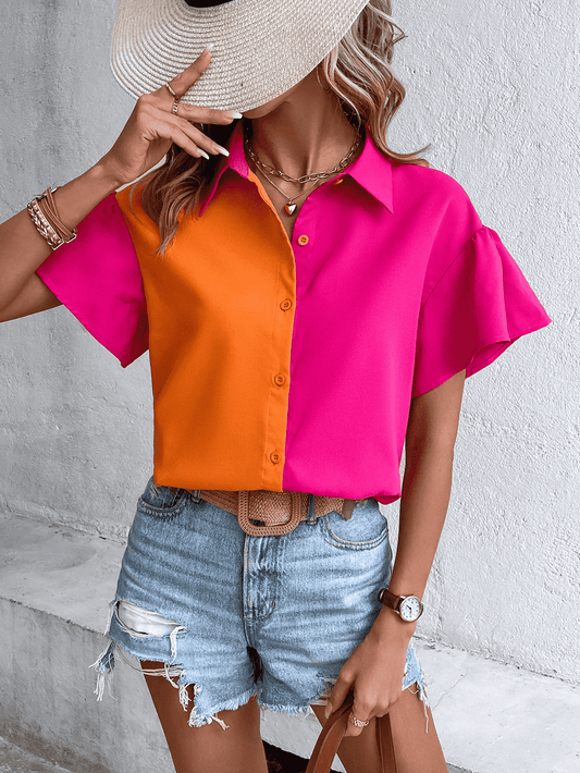 Honey Contrast Short Sleeve Shirt