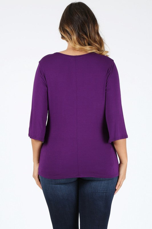 Plus size cowl neck basic top