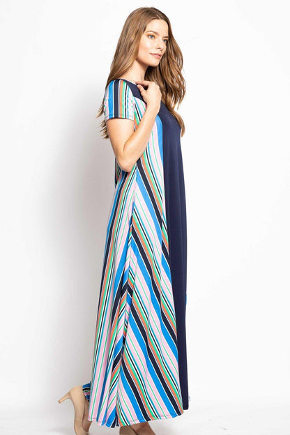 Black & Blue Summer Maxi Dress