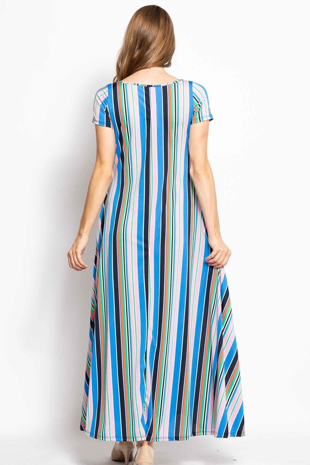 Black & Blue Summer Maxi Dress