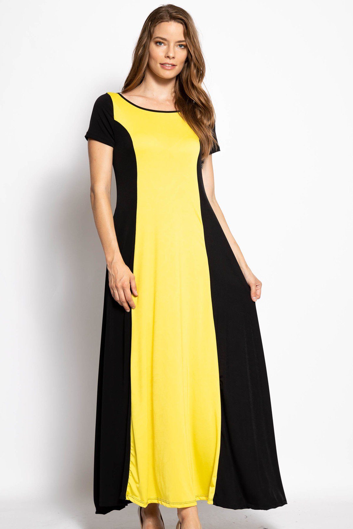 Black& Yellow Summer Maxi Dress