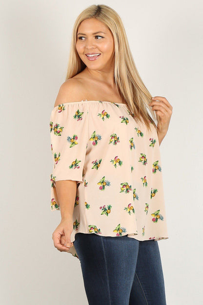 Plus Size Floral Print, Top