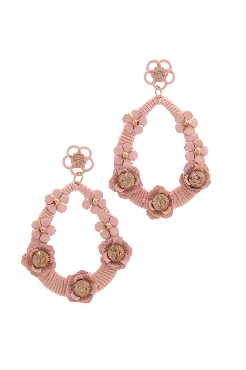 Floral Post Drop Earring