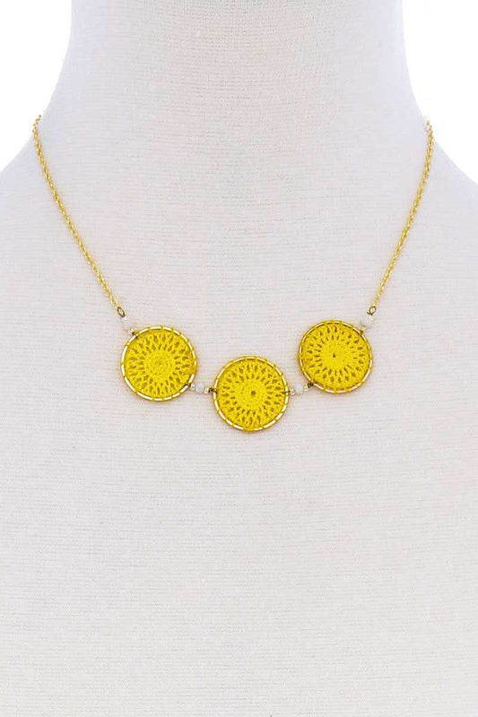 Fashion Triple Circle Pendant Necklace