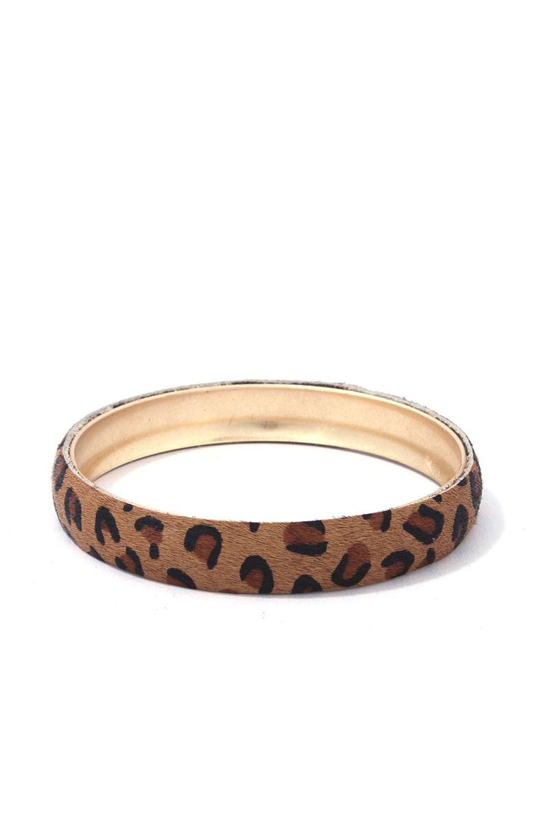 Animal Print Metal Bangle Bracelet