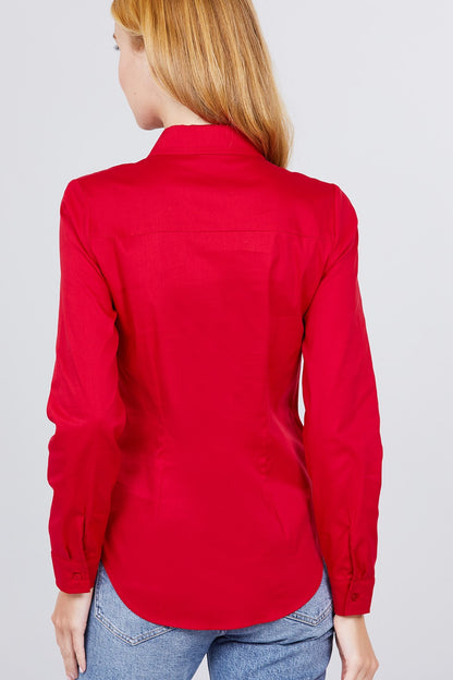 Red Button Down Woven Shirts