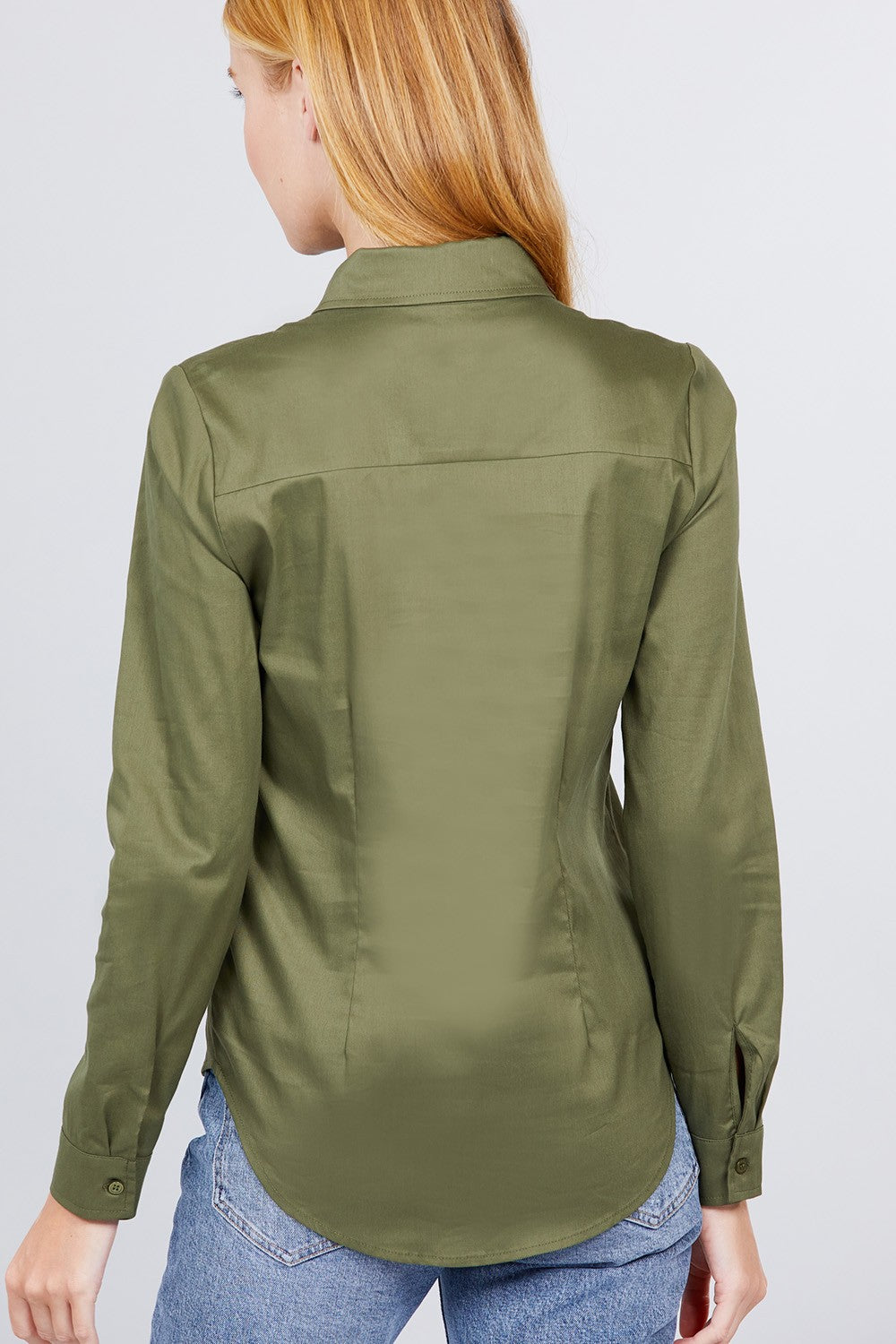 Olive Button Down Woven Shirts