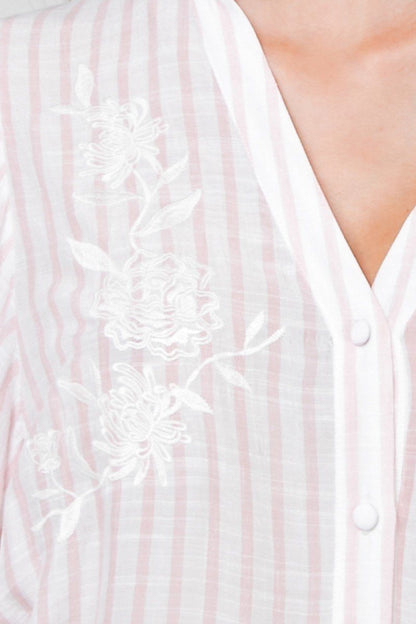 White Floral Eyelet And Solid Mixed Top