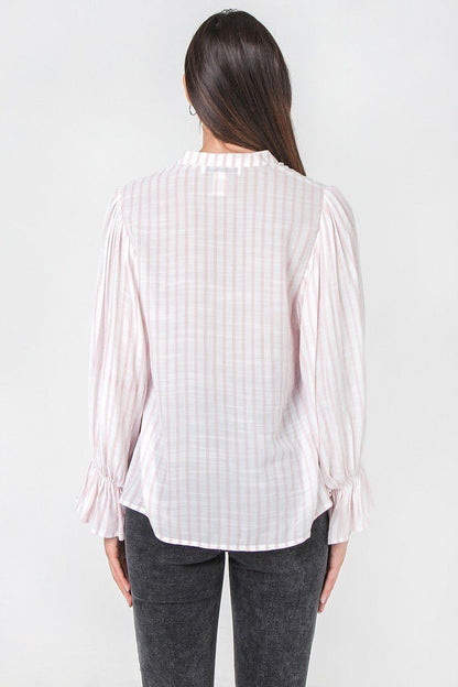 White Floral Eyelet And Solid Mixed Top