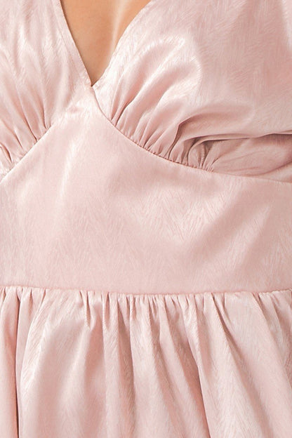 Soft Pink Solid Sateen Top