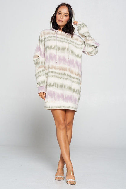 Terry Brushed Print Sweater Dress