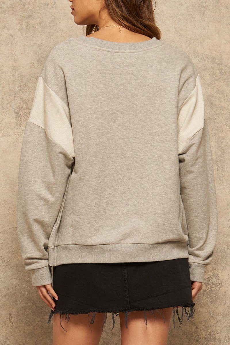 Ivory French Terry Knit Graphic Sweatshirt