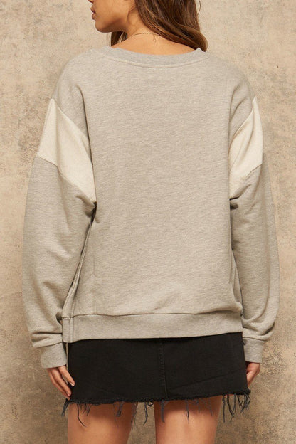Ivory French Terry Knit Graphic Sweatshirt