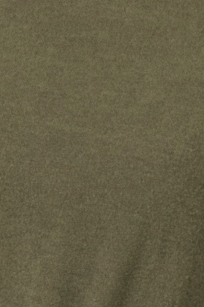 Dark Green Knit Top Featuring Wide Neckline