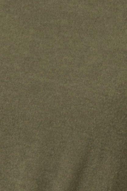 Dark Green Knit Top Featuring Wide Neckline