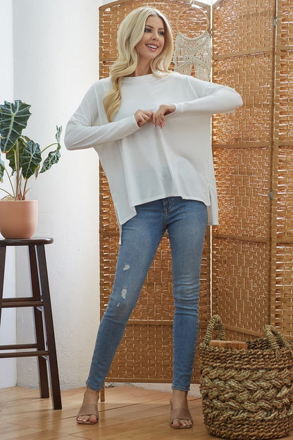 White Criss Cross Open Back Longsleeve Top