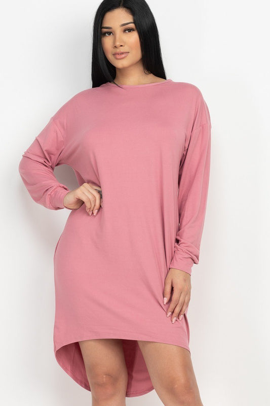 Pink Cozy High Low Dress