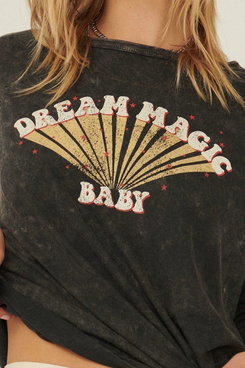 Black Mineral Washed Knit Top