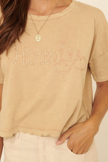 Tan Mineral-washed Graphic Tee