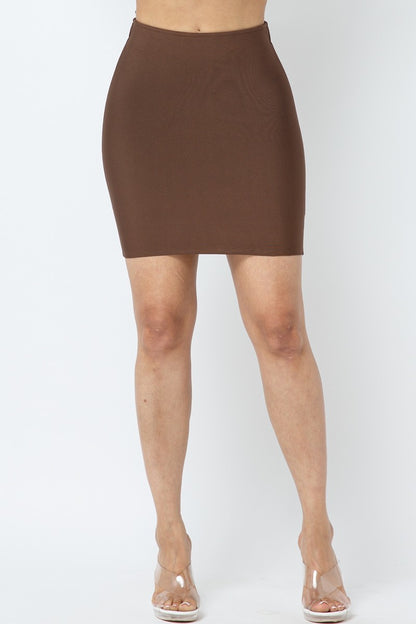 Brown Bandage Mini Skirt