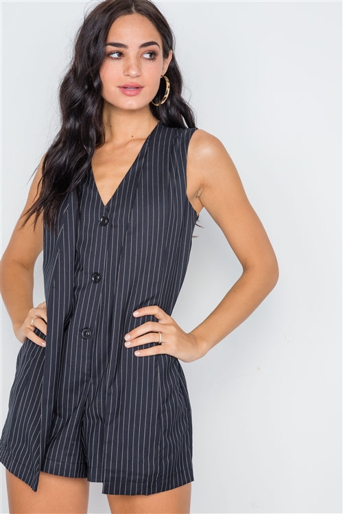 Black Sleeveless Romper