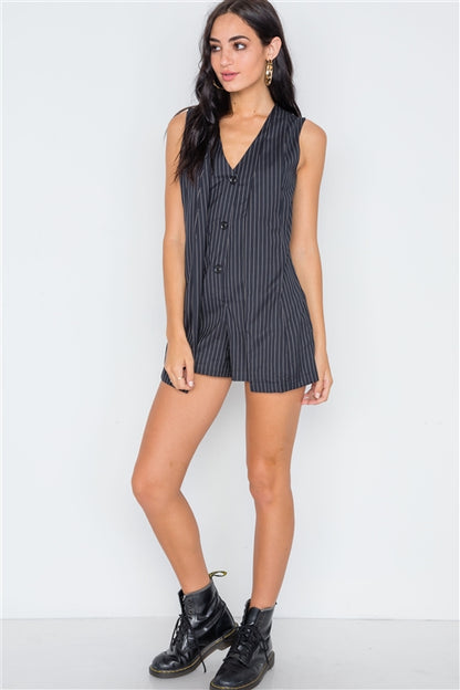 Black Sleeveless Romper