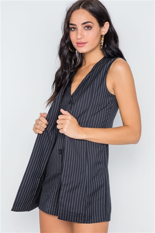 Black Sleeveless Romper