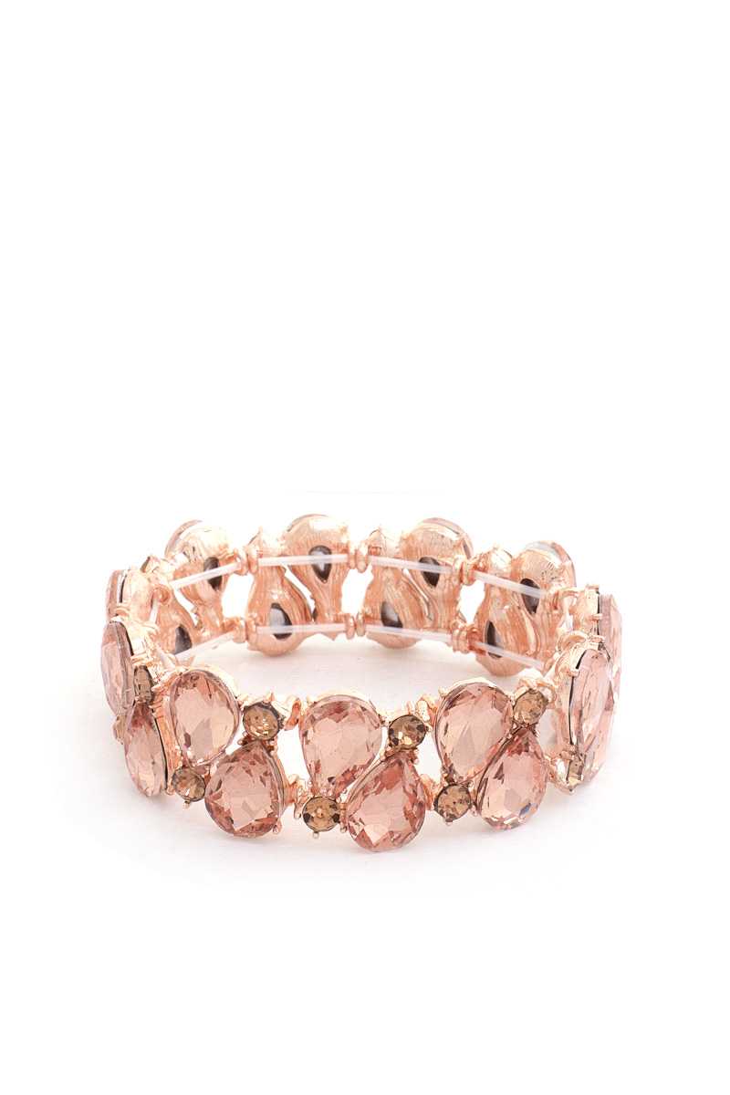 Women Teardrop Rhinestone Stretch Bracelet