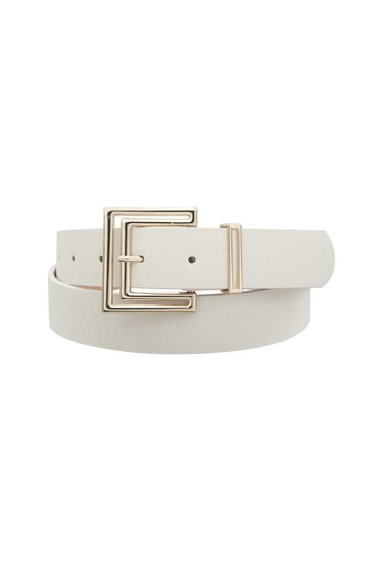 Women Outline Cutout Square Buckle Belt