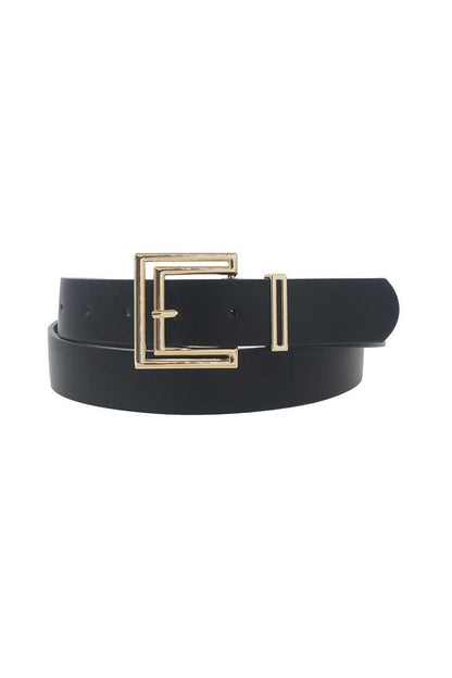 Women Outline Cutout Square Buckle Belt