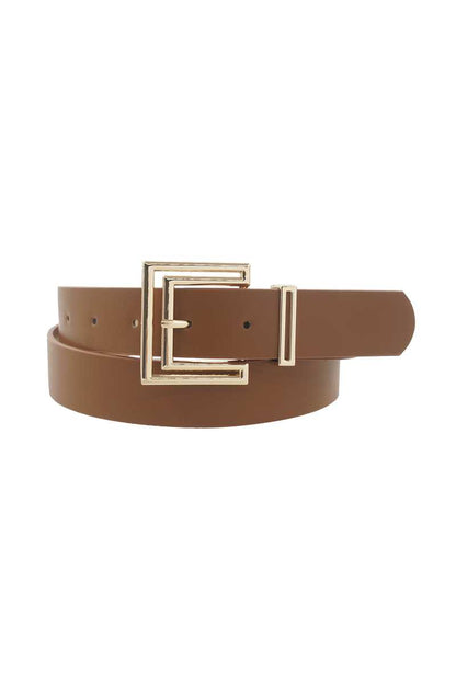 Women Outline Cutout Square Buckle Belt