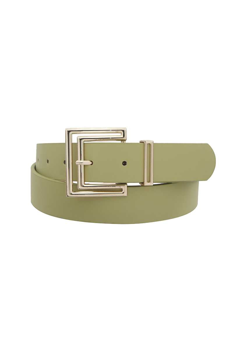 Women Outline Cutout Square Buckle Belt