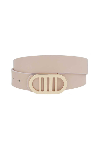 Women Modern Gridded Oval Standard Belt