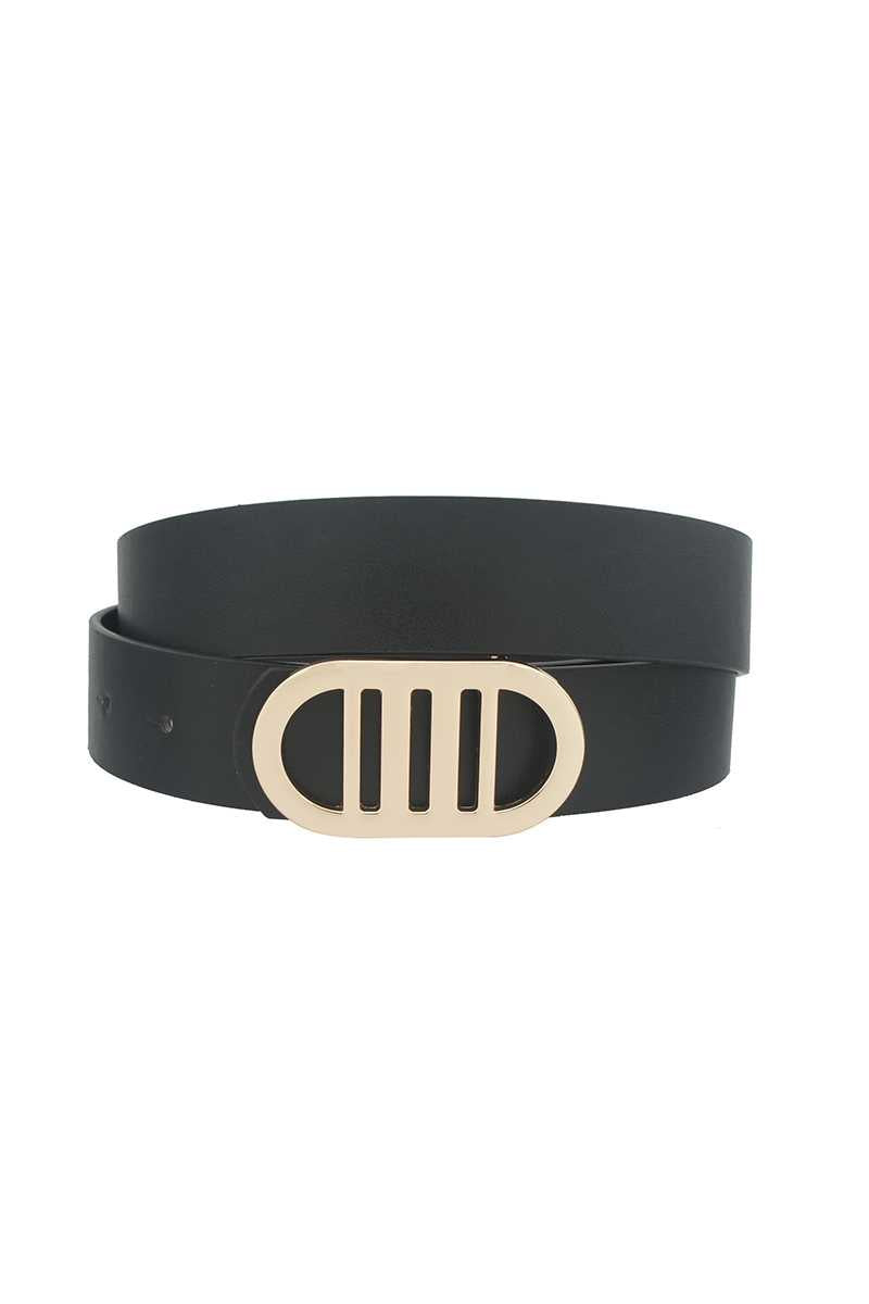 Women Modern Gridded Oval Standard Belt