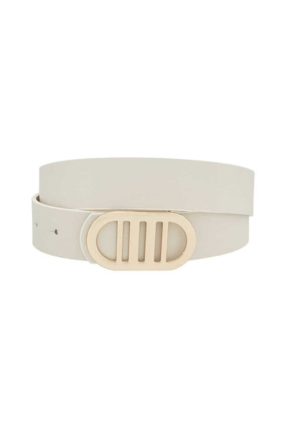 Women Modern Gridded Oval Standard Belt