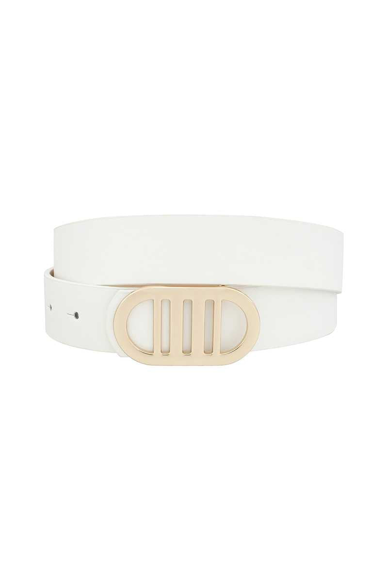 Women Modern Gridded Oval Standard Belt