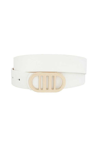 Women Modern Gridded Oval Standard Belt