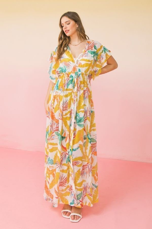 Women Printed Woven Maxi Cover Up