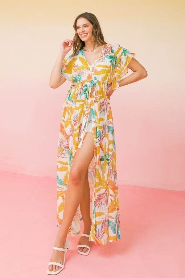 Women Printed Woven Maxi Cover Up