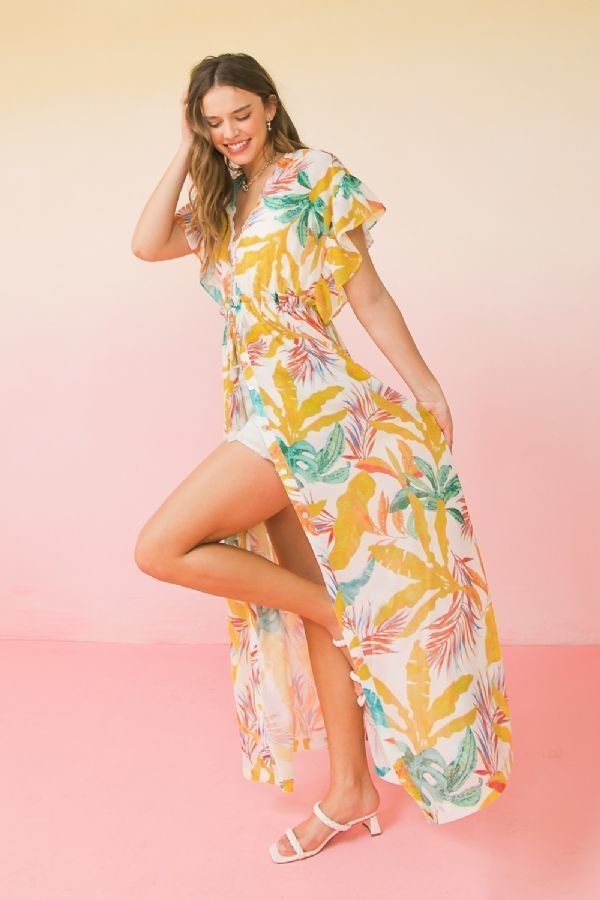 Women Printed Woven Maxi Cover Up