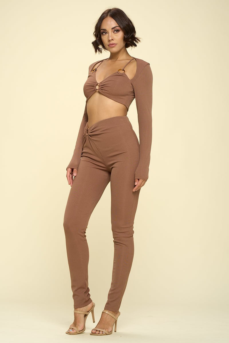 Mocha Bikini Top Solid Color 2 Piece