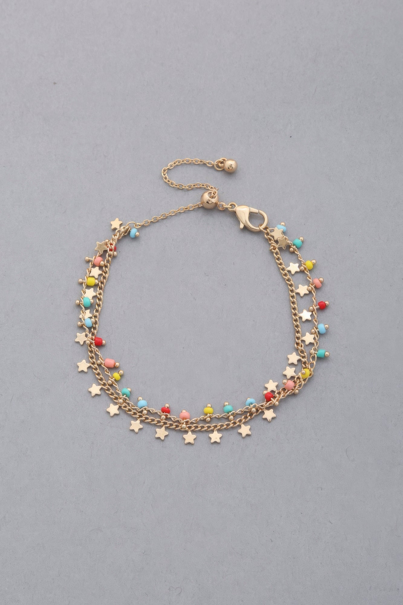 Dainty Star Charm Beaded Dangle Bracelet